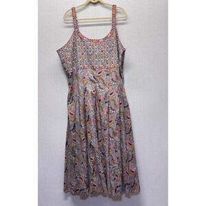 The Pyramid Collection Midi Dress Womens 2X Blue Paisley Embroidered Boho Summer